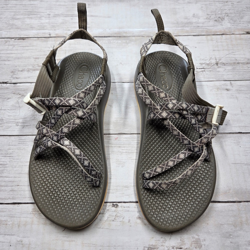 Chaco Z/1 Ecotread Kids Sandal Diamond Gray Strappy Hiking Kids 5 Gray Geometric